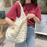 Weiyinxing Flower Women's Shoulder Bag New Female Vest Shopping Bags Girls Student's Simple Purse Handbags Large Capacity Tote Bag