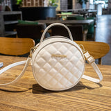 Weiyinxing Lingge Small Round Crossbody Bags for Women Ladies Korean Version Trend Shoulder Bag Purses and Handbags Luxury Bags