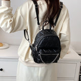 weiyinxing Women Designer Leather Backpacks Sac A Dos Chain Luxury Fashion High Quality Small Backpack for Teenage Girls Mochila Rucksack