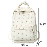 Weiyinxing Women Cute Floral Student Backpack Trendy Lady Kawaii Book Bags Female Print Laptop College Backpack New Girl School Bag
