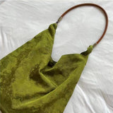 Weiyinxing Jacquard Tote Bags for Women Luxury Designer Shopper Handbags 2023 Girls Fashion Retro Green Large Capacity Shoulder Bags