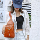 Weiyinxing for Women Newly Women Chest Pack Female Sling Bags Crossbody Alligator Shoulder Chest Bag Casual PU Leather Messenger Pack