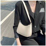 weiyinxing New Women's Fashion Handbags Retro Solid Color PU Leather Shoulder Underarm Bag Casual Women Hobos Handbags