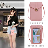 Weiyinxing Touch Screen Cell Phone Purse Smartphone Wallet PU Leather Shoulder Strap Handbag Women Bag Fashion mobile wallet 2023