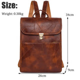 Weiyinxing Women Backpack Vintage Leather Backpack for Teenage Girls School Bag Large Capacity Female Shoulder Bag Bagpack Mochila