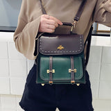 Weiyinxing Women Panelled Backpack Trendy Female Little Bee Handbags Luxury School Bags for Girl Design Quality Vintage Travel Bag