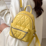 weiyinxing Women Designer Leather Backpacks Sac A Dos Chain Luxury Fashion High Quality Small Backpack for Teenage Girls Mochila Rucksack