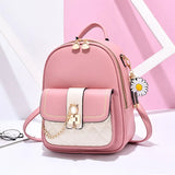 Weiyinxing Women 2023 New Fashion Rhombic Contrast Backpack Korean Version Large Capacity Buckle One shoulder Two shoulder Travel Backp