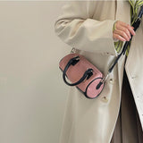 Weiyinxing Women's Lock Cylinder Shoulder Bag Matte Leather Female Pillow Crossbody Bags Cute Pink Ladies Small Clutch Handbags