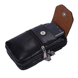 Weiyinxing Men Leather Waist Bag Large Capacity Belt Bag Brown Shoulder Bags Crossbody Bags Multi-layer Buckle Mobile Phone Bag Bum Pouch