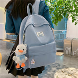 weiyinxing New Waterproof Nylon Women Backpack Female Solid Color Portable Travel Bag Teenage Girl Kawaii Schoolbag Korean Bookbag