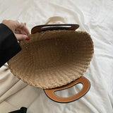 Weiyinxing Ladies Basket Shopper Bag Beach Straw Bag Summer Woven Travel Handbag For Women Luxury Design Underarm Shoulder Bags