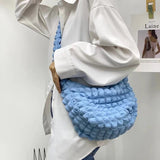 Weiyinxing hobos puffy crossbody bags for women designer nylon ruched quilted lady shoulder bag small tote female purses 2023