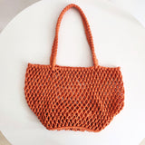 weiyinxing Hollow Finshnet Women Shoulder Bags Rope Woven Large Tote Bag Handmade Summer Beach Handbags Big Bali Shopper Purses 2023