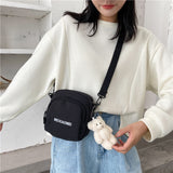 Weiyinxing Women's Small Square Shoulder Bag Simple Student Girls Canvas Messenger Bags Casual Female Phone Pouch Purse Handbags