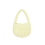 Weiyinxing Quilted Small Tote Bag Designer Ruched Canvas Shoulder Bags Casual Nylon Padded Handbags Simple Female Purses 2023 Sac