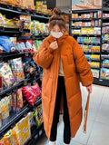Weiyinxing Korean Winter Jacket Women X-long Parkas Coat Solid Hooded Thicken Warm Female Snow Wear Outwear Fashion Casual Puffer Coat