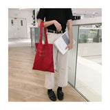 Weiyinxing Satin Women Shoulder Bags Polyester Embroidery Letter Casual Flap Girls Simple Student Tote Handbags Wild Shopping Bags