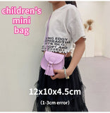 Weiyinxing Leather Children Small Shoulder Bag Cute Princess Accessories Kids Coin Purse Handbags Cute Girls Baby Tassel Crossbody Bags
