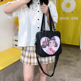 Weiyinxing Bag, Double Shoulder Messenger Bag Female New Student, Japanese PU Bar Bag 2023jk Bag Uniform Bag, Single Shoulder