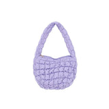Weiyinxing Quilted Small Tote Bag Designer Ruched Canvas Shoulder Bags Casual Nylon Padded Handbags Simple Female Purses 2023 Sac