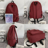 Weiyinxing Women Travel Nylon Red Student Backpack Female Kawaii Trendy Book Bag Lady Laptop College Backpack Fashion Girl School Bags