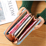 Weiyinxing Fashion Wallet New Women's Medium Long Style Single Zipper Simplicity Multi Card Position Student Purse Embroidery Thread