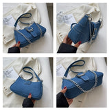 Weiyinxing New Ladies Denim Chain Shoulder Bag Fashion Trend Ladies Messenger Bag High Quality Net Red Casual Underarm Bag Women's Bag