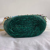 Weiyinxing Hand-Woven Bag Hand-embroidered Beaded Bohemian Straw Bag Summer Fashion Casual Simple Elegant for Travel Vacation