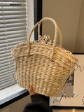 Weiyinxing Capacity 2023 New Fashion Shoulder Straw Woven Luxury Designer For Women Tote Bags Casual Beach Shopping Handbags Classics