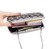 Weiyinxing Wedding Clutch Purse Luxury Women Handbag Design Party Shoulder Bag Flower Hollow Out Pattern Ladies Evening Night Bag