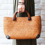 Weiyinxing Straw Bag Retro Rattan Straw Women Handy Beach Bag Simple Art Weaving Bag bolso mujer bandolera bolsas Fashion Bag
