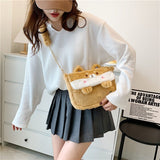 Weiyinxing Funny Small Bag Women New Cartoon Frog Messenger Bag Plush Doll Student Cute Girl ShoulderBag