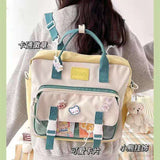 Weiyinxing Ins Japanese Harajuku Soft Girl Large Capacity Dual Purpose Schoolbag Female Cute Student One Shoulder Handheld Crossbody