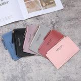 Weiyinxing Men and Women ID Card Holder PU Zipper Small Coin Purse Credit Card Holder Solid Color Business Case Business Card Holder Wallet