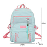 weiyinxing New Mesh Waterproof Nylon Women Backpack Female Kawaii Multiple Pockets Travel Bag Teenage Girls Big Schoolbag Laptop Bag