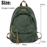 weiyinxing Women Cotton Canvas Student Men Bookbag Travel Backpack Fashion Rucksack for Teenage Girls Boys School Bag Gift Khaki Green