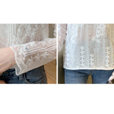 Weiyinxing Women White Lace Blouse Shirt Long Sleeve Blouse Women Blusas Mujer De Moda 2023 Blouses Femme Women Tops Shirts B609