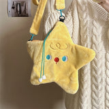 Weiyinxing Star Shape Women's Plush Crossbody Bags Fashion Casual Female Shoulder Bag Cartoon Casual Girls Faux Fur Handbags Purse 911