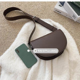 Weiyinxing Solid Color Saddle Bag High Quality Leather Shoulder Bags for Women 2023 New Simple Ladies Crossbody Bag Designer Handbags