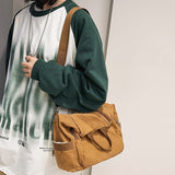 Weiyinxing Girl Travel Brown Bag Fashion Female College Student Backpack Small Cool Women School Bags Ladies Canvas Vintage Backpack
