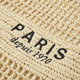 weiyinxing Hollow Straw Tote Bag Designer Letters Paper Woven Women Shoulder Bags Handmade Summer Beach Handbag Large Capacity Purse
