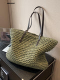 Weiyinxing Design Straw Woven Tote Bags Summer Casual Large Capacity Handbags New Fashion Beach Women Shoulder Simple Style Shopping