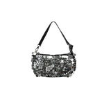 Weiyinxing Women Bags Designer Silver Metal Sequins Chain Woven Bag Hollow Evening Bags Clutch Female Travel Holiday Shoulder Bag Handbag