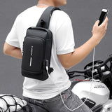 Weiyinxing Men Sling Backpack Cross Body Shoulder Chest Bag Anti-theft Travel Motorcycle Rider Waterproof Oxford Male Messenger Men's Bags