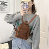 Weiyinxing Women's Backpacks Small Plush Female Backpack Mini Shoulder Bag Winter New Soft Fluffy Fur Girls School Bag Mochila 2023