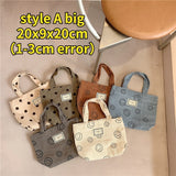 Weiyinxing Retro Women Small Tote Shoulder Bags Student Girls Lunch Bento Bag Hand Carry Shopper Bag Female Clutch Purse Handbags