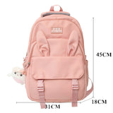 weiyinxing Fashion Nylon Rucksack Waterproof Boy Girl Rabbit Bookbag for Teens Backpack High School Schoolbag Black Mochila Women