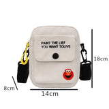 Weiyinxing Women Canvas Shoulder Handbags Korean Solid Color Student Phone Purse Simple Zipper Small Messenger Crossbody Pouch 2023