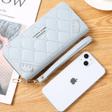Weiyinxing Fashion Wallet New Women's Medium Long Style Single Zipper Simplicity Multi Card Position Student Purse Embroidery Thread